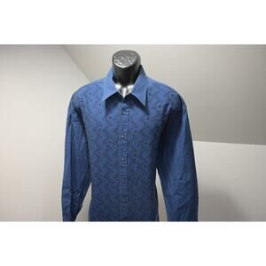 Malibu Cowboy Dress Shirt Floral Long Sleeve Button Up Mens Sz 2XL XXL